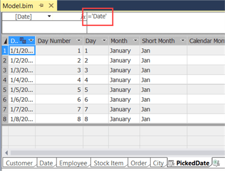 calculated table for picked dates