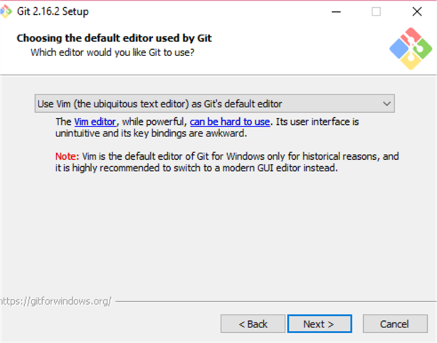 choosing the default editor