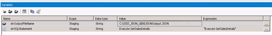 SSIS Variables