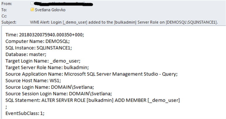 Login added to the server role email