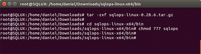 Screen Capture 4 - Description: Installing SQLOPS by decompressing the .tar.gz file.