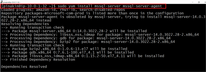 mssql-server-14.0.3022.28 package is downloading