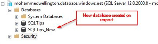 New Azure SQL database