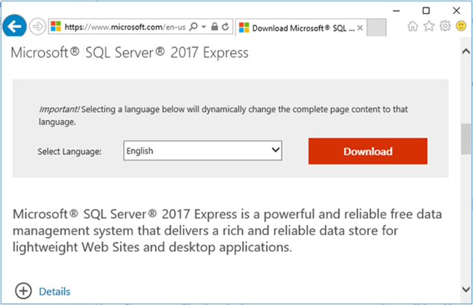 mock Eventyrer håber Installing SQL Server 2017 Express