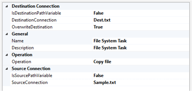file system task settings