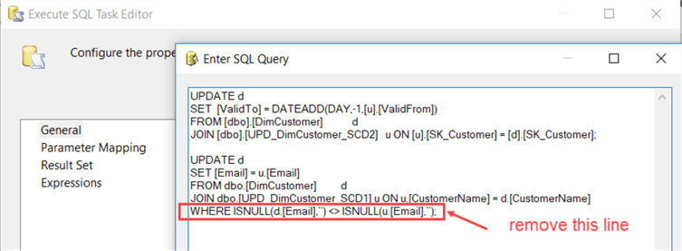 sql task query