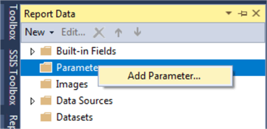 add report parameter