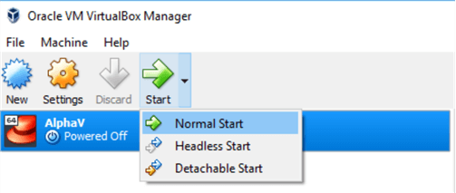 Oracle VM VirtualBox Manager