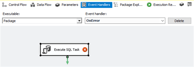 ssis package event handlers