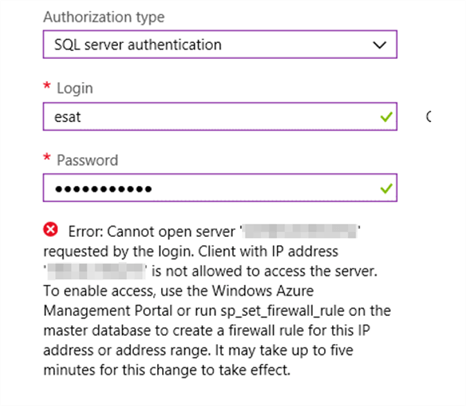 azure query editor login issues