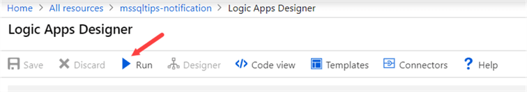run logic app in designer