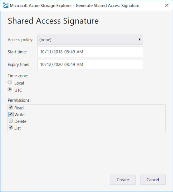 shared access signature