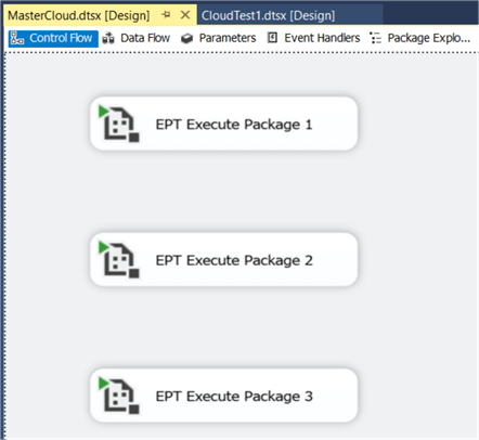 master package with execute package tasks