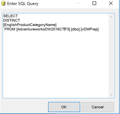 enter sql query
