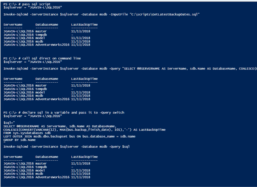 powershell results