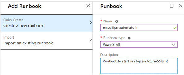 configure runbook