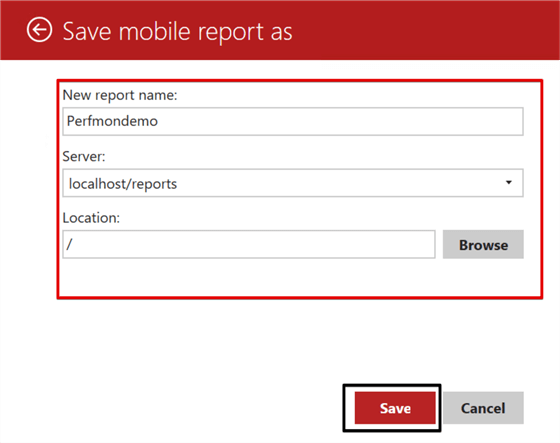save mobile report