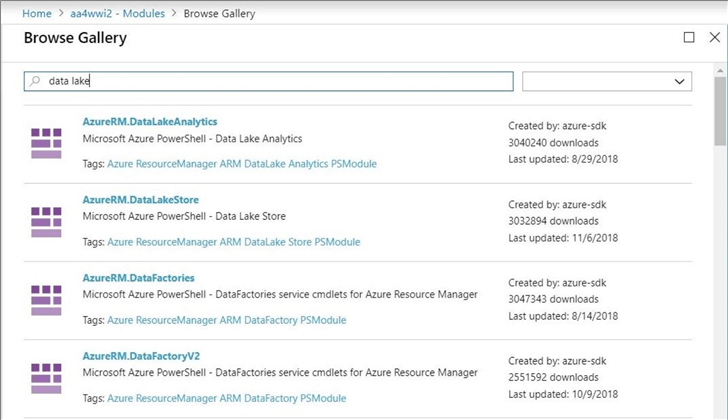 Process Automation - browse the gallery for MSFT module.