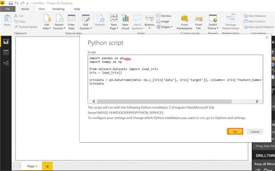Run Python script.