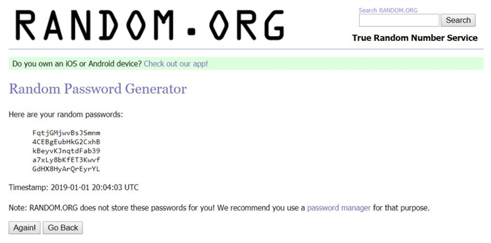Grabbing a password from a free web site.