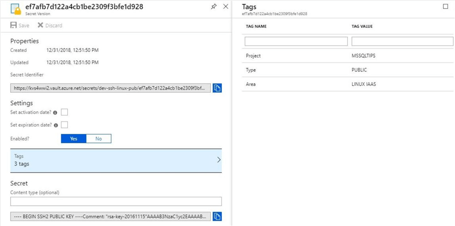 Noticing that the Azure Portal presents the text without carriage returns and line feeds.