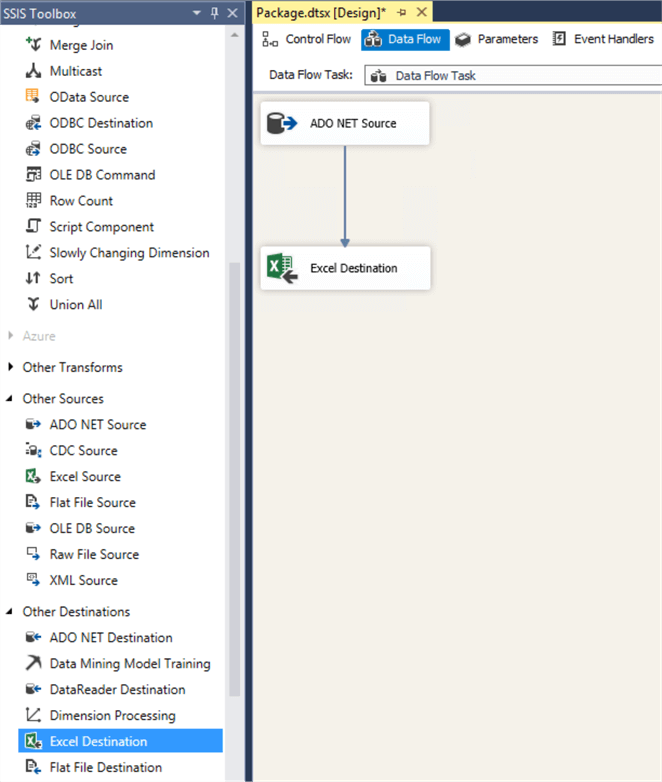 Completed SSIS Data Flow Task