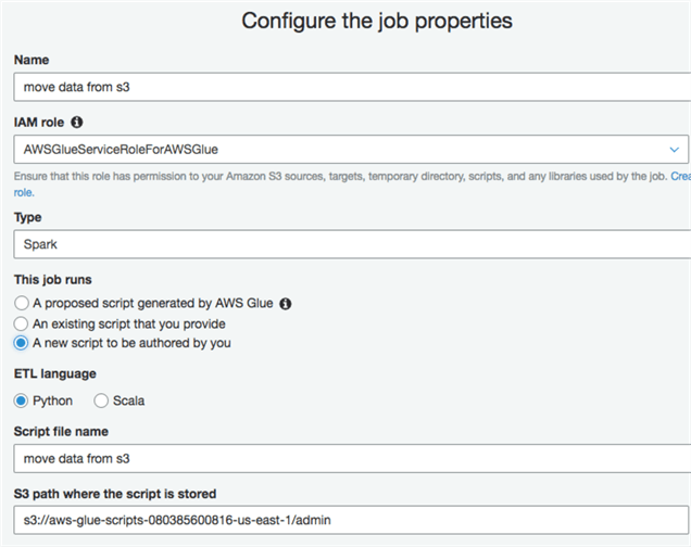 confgure job properties