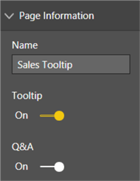 This image shows on what enable ToolTip under Page Information section.