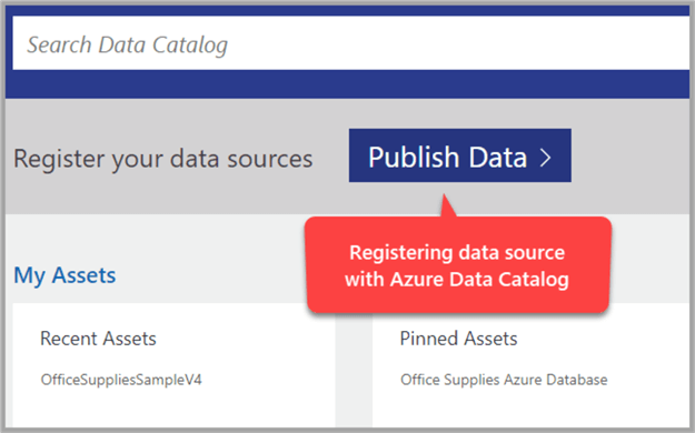 Register Azure SQL database with Azure Data Catalog 