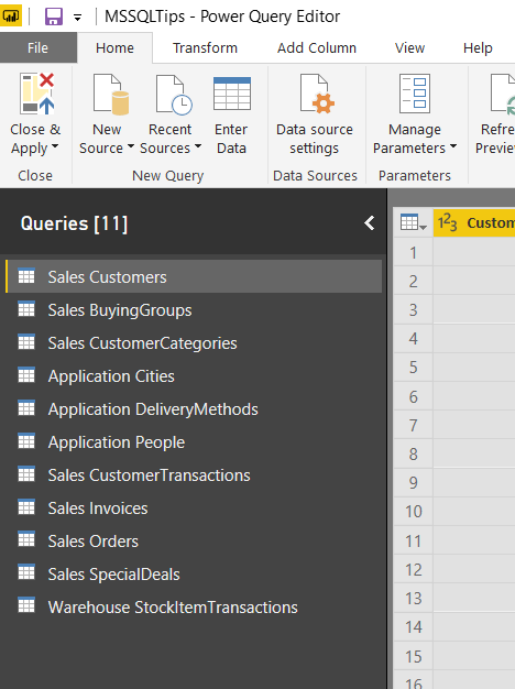 Power Query - Check tables