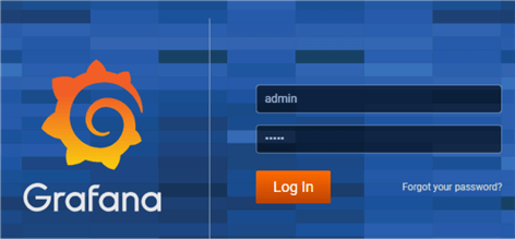 Grafana initial login screen after installation