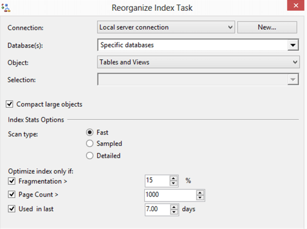 reorganize index task