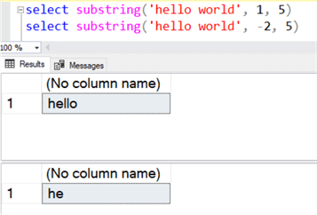 Substring Function in T-SQL