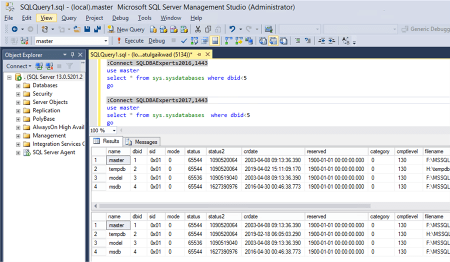 Running code in SQLCMD mode in SSMS