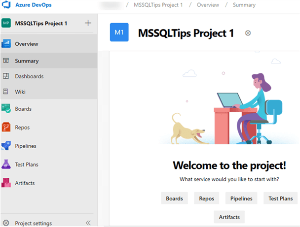 MSSQLTip11_NewProjectView New Project View