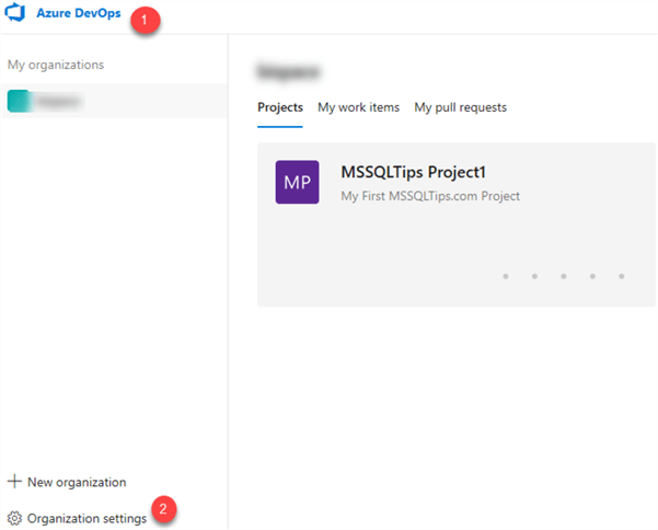 MSSQLTip11_AzureBoardsDeleteProjects1 Steps for deleting a project1