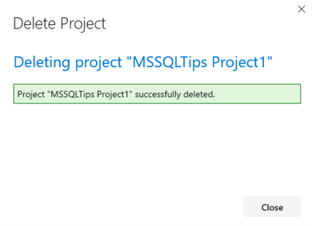 MSSQLTip11_AzureBoardsDeleteProjects3 View of successfully deleted project