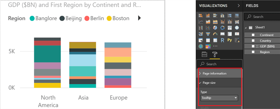 Stacked column chart to be used in Treemap Bar Chart visual in Power BI Desktop.