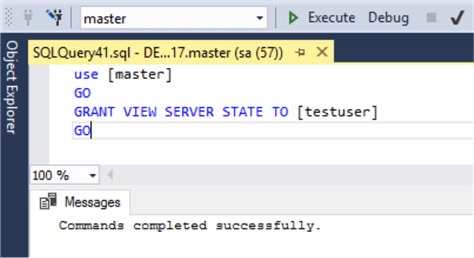 Applied View Server state permission to login testuser