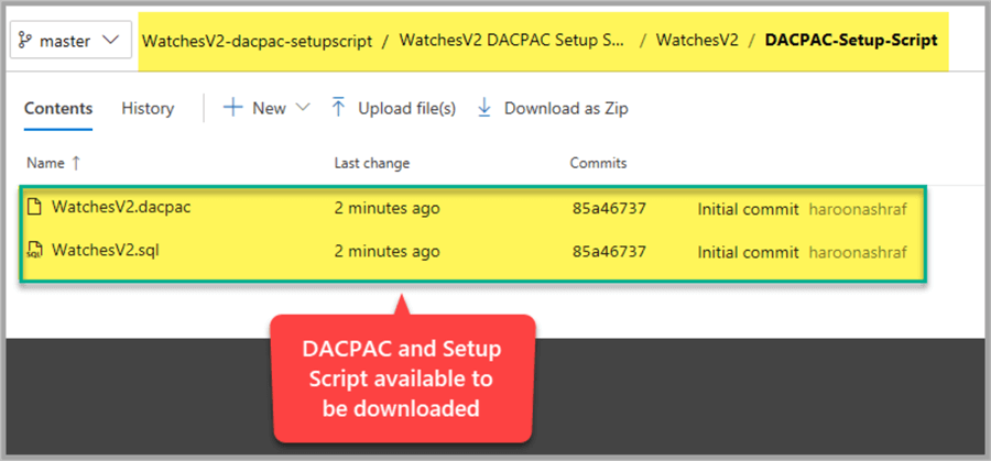 DACPAC and Setup Script available to be downloaded.