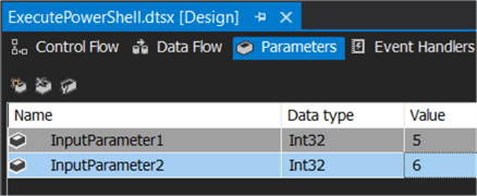 input parameters