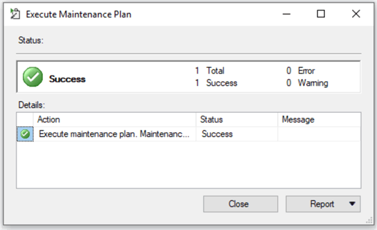 Maintenance Plan Designer example