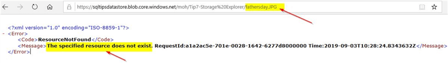 azure storage account object access error