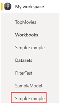 imported dataset from workbook