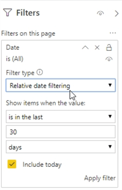 Relative Date filter 1