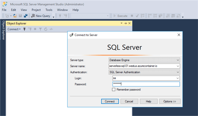 connect to sql server