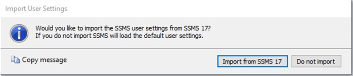 import ssms settings