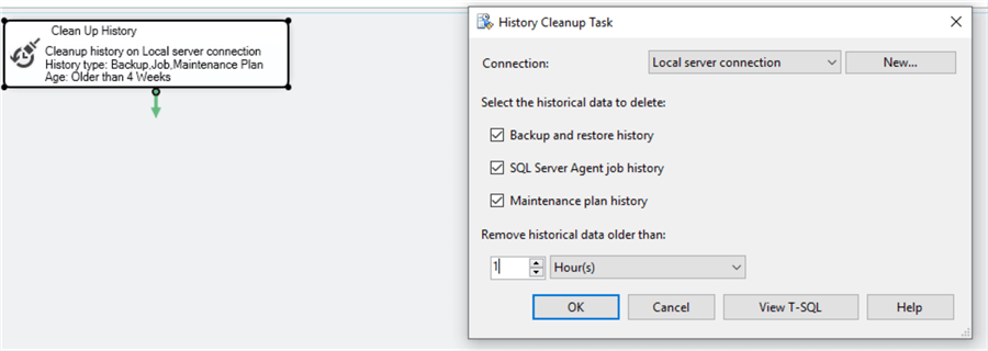 history cleanup task
