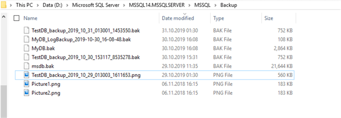 backup files