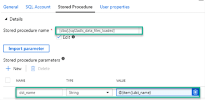 ConfigStoredProc Configure stored procedure steps